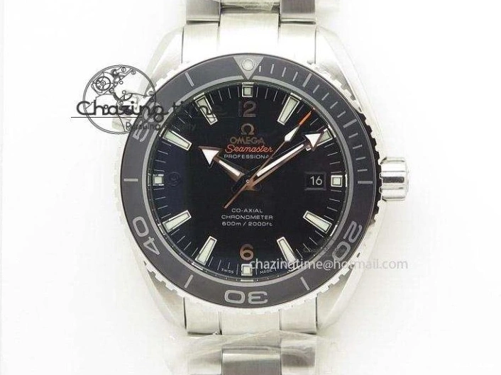 0108 Bright Planet Ocean Professional Rose Gold Liquid Metal V6F 45mm on Black Rubber Strap A 8287